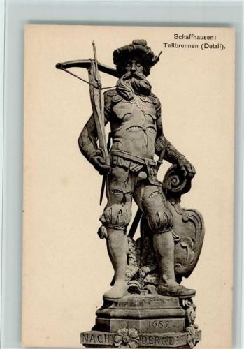 Schaffhausen Tellbrunnen Tell mit Armbrust