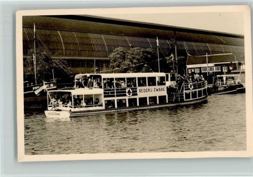 1955 ausflugsdampfer Amsterdam, Reederei Zwaac an der Anlegestelle AK