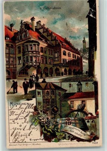 München Hofbräuhaus litho 1900 AK