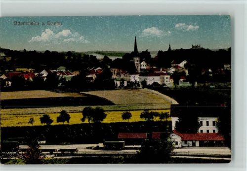 Ottensheim Bahnhof und Teilansicht vom Ort ca 1920 AK