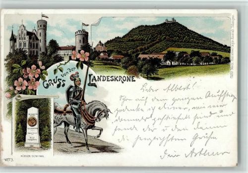 Görlitz Landeskrone Körner Denkmal Ritter in Rüstung mit Lanze auf dem Pferd