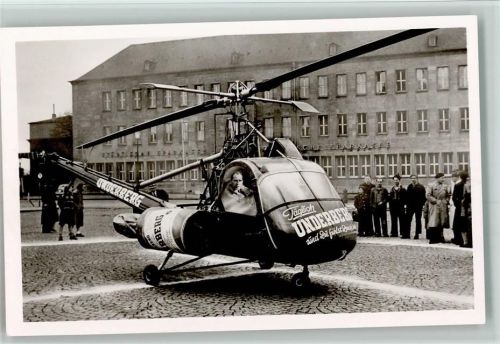 Die fliegende Underberg Flasche , Hubschrauber -AK