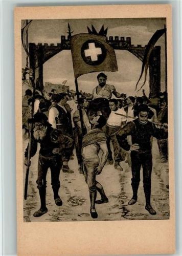 Der Schwingerumzug - Fahne der Schweiz Hodler, F.