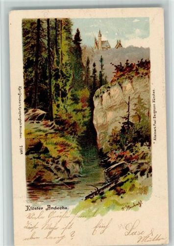 Andechs 1899 Kloster Andechs - Künstlerkarte Verlag Stücker Nr. 7165 AK