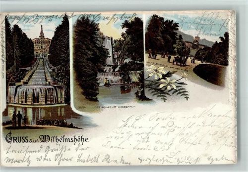 Wilhelmshöhe Gruss aus - Wasserfall - Verlag Glaser 3854 AK