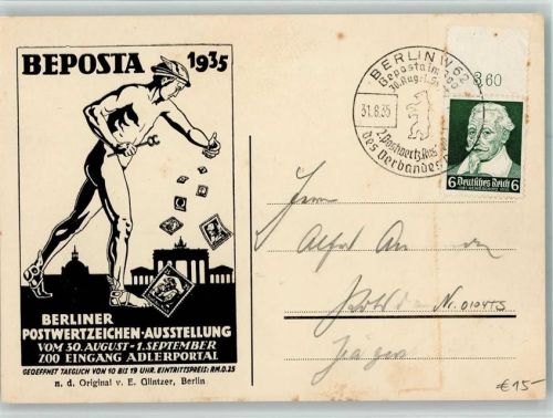 Berlin Mitte 1935 Beposta Zoo-Eingang Adlerportal