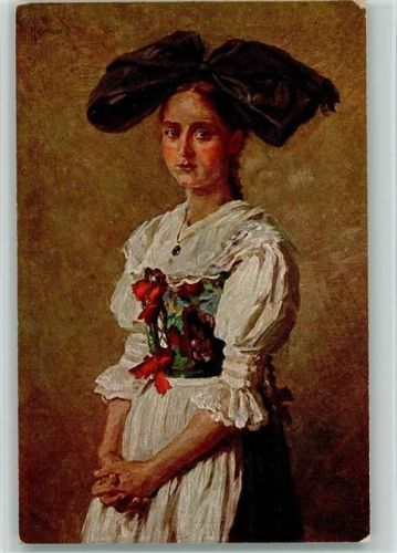 Trachten, Hanauerin Hasemann Künstler Serie VII Nr. 7 AK