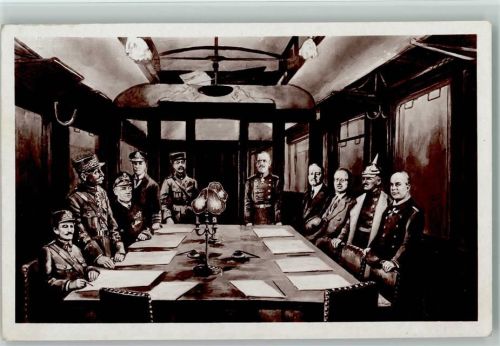 Signature de Armistic 1918 - Generäle an einem Tisch - Politik