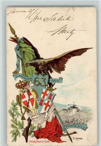 Italien - Campagna 63. Regg. 1866 Monte Croce - Wappen
