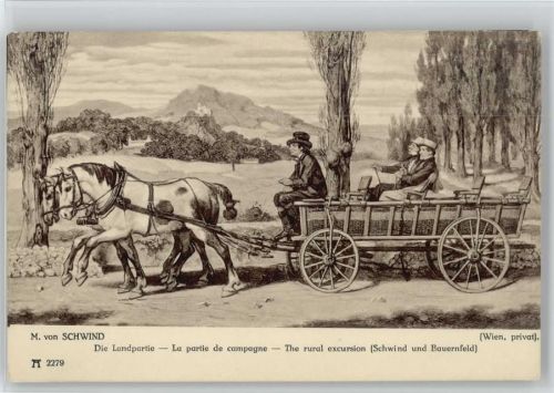 Landpartie - Gemälde - Pferdewagen - Verlag Ackermann Serie 221 (12 Gemälde)