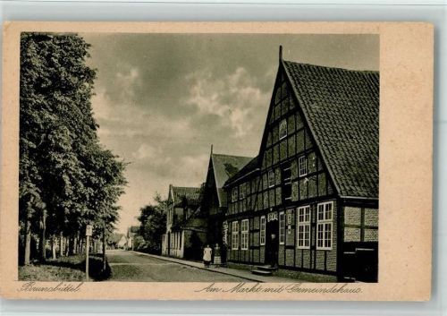 Brunsbüttel Am Markt mit Gemeindehaus AK