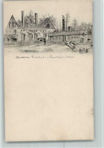 Grosken 1917 - WK I Zerstörter Gutshof AK