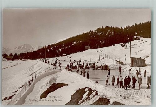 Montana Winter - Skating and Curling Rinks schöne Foto 1920 AK USA