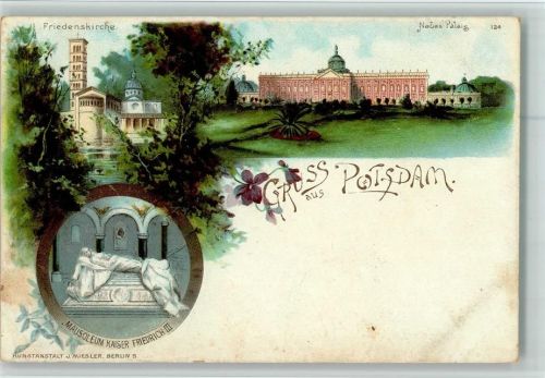 Potsdam Friedenskirche Neues Palais Mausoleum Kaiser Friedrich III Veilchen 3-Bildaufnahme