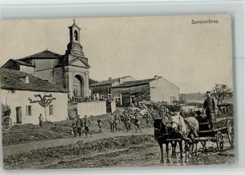 Savonnieres 1915 WK I - Soldaten im Ort, gute Erhaltung AK