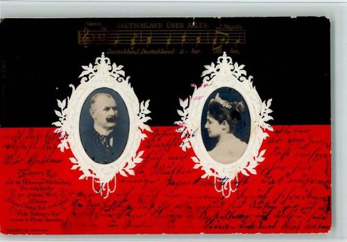 1901 Nationalhymne - Deutschland - Schwarz-weiss-rot und Adel Württemberg
