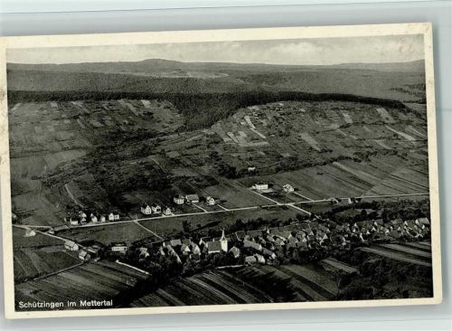 Schützingen 1954 Weinort - Luftbild Strähle