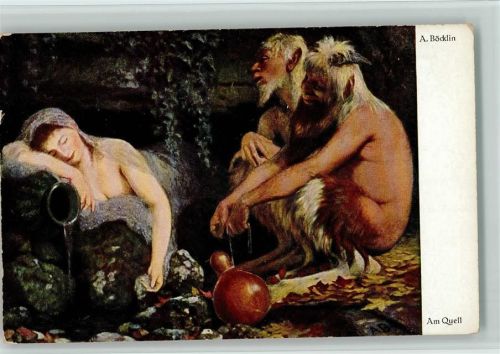 Am Quell - Pegasos Mythologie Böcklin, A. Künstlerkarte