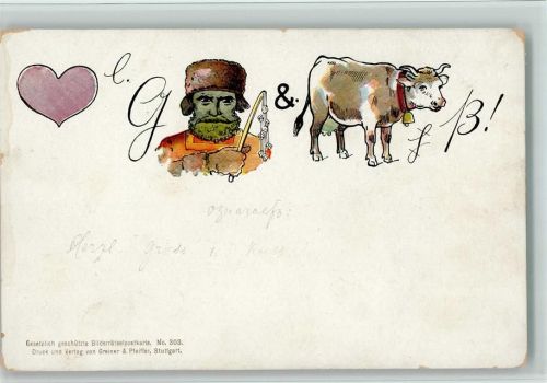 1900 Bilderrätselkarte Nr. 303 - Verlag Greiner & Pfeiffer AK
