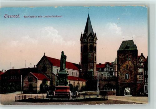 Eisenach 1915 Karlsplatz mit Lutherdenkmal