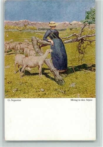 Mittag in den Alpen - Schafhirtin