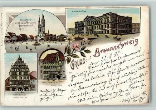Braunschweig Gruss aus - 3802 Verlag Glaser AK 2 Eckknicke