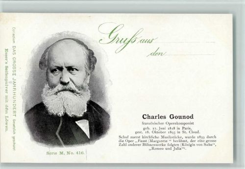 Das Grosse Jahrhundert Serie M Nr. 416 - Gounod, Komponist, gute Erhaltung AK