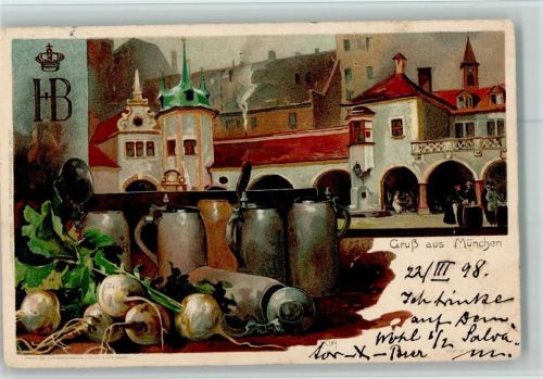 W8000 München Velten Nr. 77 Künstlerkarte sign Kley AK Hofbräuhaus Lithographie / Künstlerkarte