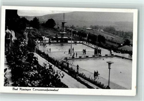 Bad Kissingen 1958 Terrassen-Schwimmbad, gute Erhaltung AK