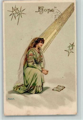 1905 Hope - Frau mit Schleier im Gebet AK