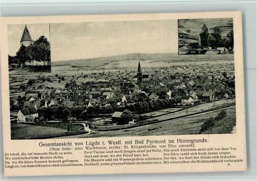 Lügde Gesamtansicht und kleine Chronik Verlag Posselt , gute Erhaltung AK