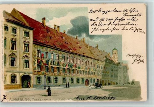 Augsburg 1899 Künstlerkarte Nr. 1058 Ottmar Zieher - Fuggerhaus