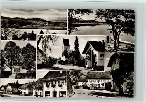 Hechendorf 1960 Lebensmittel Geschäft, Kriegerdenkmal, gute Erhaltung AK