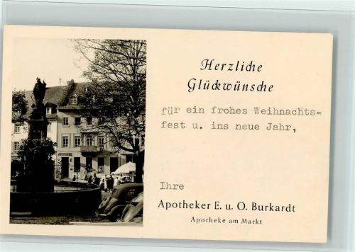 Bensheim Glückwünsche Neujahr vom Apotheker Burkardt , gute Erhaltung