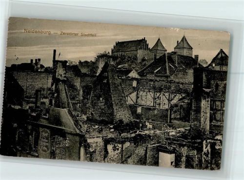 Neidenburg 1915 Zerstörter Stadtteil AK Gute Erhaltung