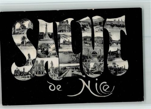 Nice Salue - in den Buchstaben Miniatur-Bilder, gute Erhaltung AK