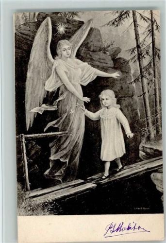 Serie vom Verlag F.M.K. Serie 646 - Kind wird über einen Steg geführt, ca 1900 AK