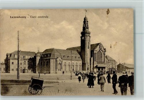 Luxembourg 1925 Bahnhof, Straßenbahn, AK