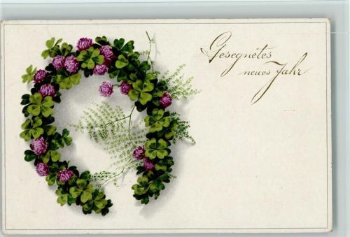 1921 Serie 2463 Neujahr - Kranz aus blühendem Klee