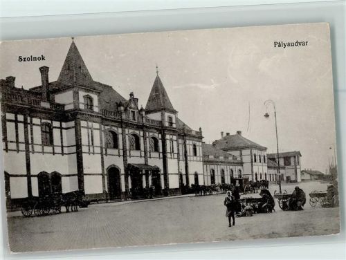 Szolnok Pályaudvar Bahnhof - Feldpoststempel Reservespital in Szolnik Gruppe III
