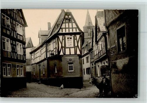 Braubach Alt-Braubach Bauernschenke "Eckfritz" Fachwerkhäuser Ochsenkarren