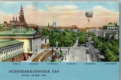 Wien 1959 21. Ballonflug zugunsten bedürftiger Jugend und Stempel