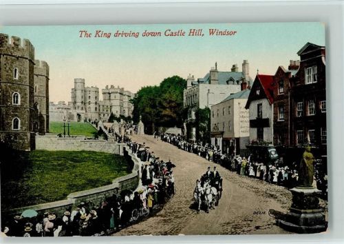 The King driving down Castle Hill, Windsor ca 1920 AK
