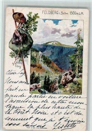 Feldberg Wanderausrüstung 1901 AK