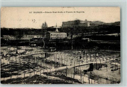 Madrid 1912 Palacio Real desde el Puente de Segovia AK