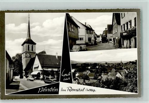 Beinstein 1963 Straßenbilder, Teilansicht, gute Erhaltung AK