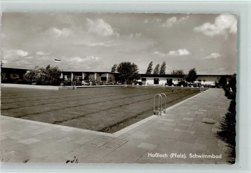 Haßloch 1960 Schwimmbad , gute Erhaltung AK
