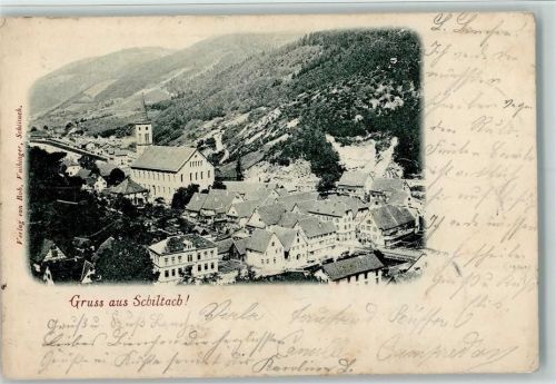 Schiltach 1899 Teilansicht AK