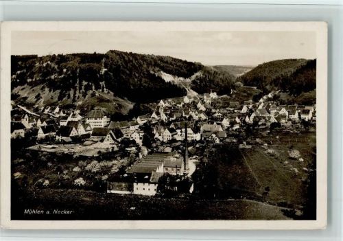 Mühlen 1941 Fabrikschornstein, Teilansicht, gute Erhaltung AK