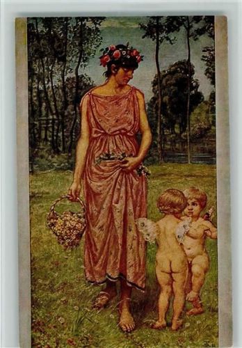 Hans Thoma - Serie 34/311 - Flora - Frau mit zwei kleinen Engeln